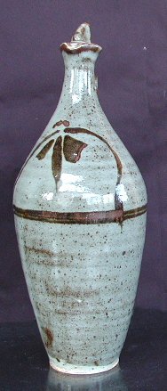 Grey and Burgundy Vase